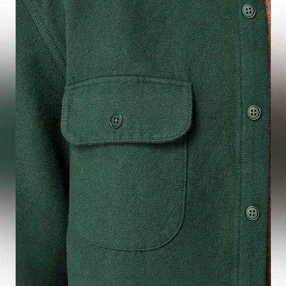 NWT J CREW Heavyweight chamois workshirt in Hunting Green Chamois - Picture 5 of 8